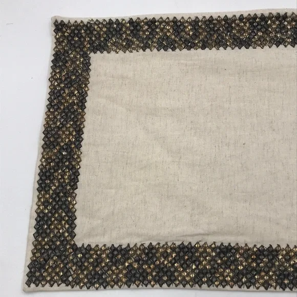 NWOT Restoration Hardware RH Diamond Multi Metal Sequin Border Pillow Cover